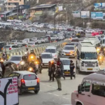 traffic jam in manali